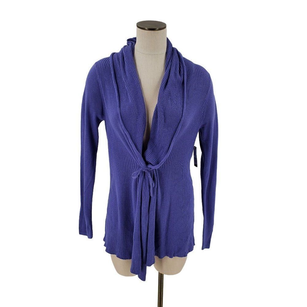 Madison Womens Cardigan Sweater Tie Front Blue Size Medium - Picture 1 of 11